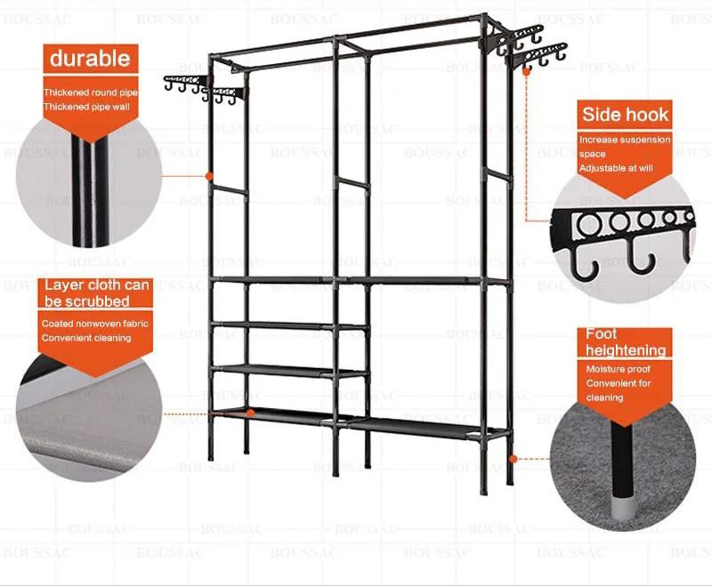 Clóset Portátil Premium - Doble barra + repisas
