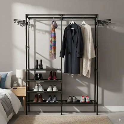 Clóset Portátil Premium - Doble barra + repisas