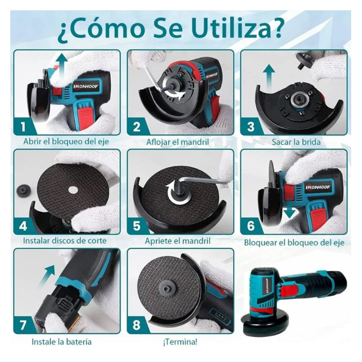 KIT PULIDOR INALÁMBRICO 3 EN 1: CORTADORA, AMOLADORA Y PULIDORA +  ¡REGALOS EXCLUSIVOS LIMITADOS!